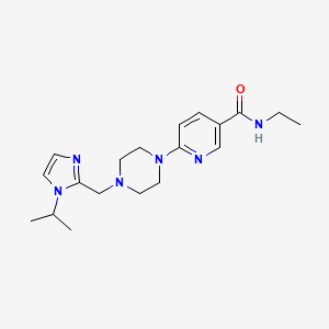 molecular formula C19H28N6O B5939041 N-ethyl-6-{4-[(1-isopropyl-1H-imidazol-2-yl)methyl]piperazin-1-yl}nicotinamide 