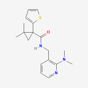 molecular formula C18H23N3OS B5939109 N-{[2-(dimethylamino)pyridin-3-yl]methyl}-2,2-dimethyl-1-(2-thienyl)cyclopropanecarboxamide 