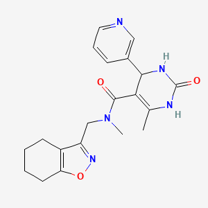 molecular formula C20H23N5O3 B5939171 N,6-dimethyl-2-oxo-4-pyridin-3-yl-N-(4,5,6,7-tetrahydro-1,2-benzisoxazol-3-ylmethyl)-1,2,3,4-tetrahydropyrimidine-5-carboxamide 
