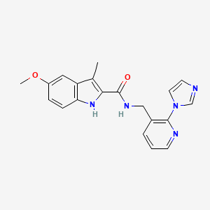 molecular formula C20H19N5O2 B5939366 N-{[2-(1H-imidazol-1-yl)pyridin-3-yl]methyl}-5-methoxy-3-methyl-1H-indole-2-carboxamide 