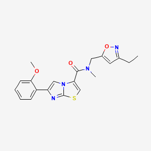 molecular formula C20H20N4O3S B5939508 N-[(3-ethylisoxazol-5-yl)methyl]-6-(2-methoxyphenyl)-N-methylimidazo[2,1-b][1,3]thiazole-3-carboxamide 