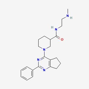 molecular formula C22H29N5O B5939548 N-[2-(methylamino)ethyl]-1-(2-phenyl-6,7-dihydro-5H-cyclopenta[d]pyrimidin-4-yl)-3-piperidinecarboxamide dihydrochloride 