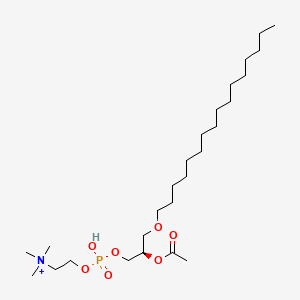 molecular formula C26H55NO7P+ B593955 1-O-HEXADECYL-(7,7,8,8-D4)-2-O-ACETYL-SN-GLYCERYL-3-PHOSPHORYLCHOLINE 