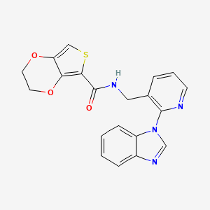 molecular formula C20H16N4O3S B5939569 N-{[2-(1H-benzimidazol-1-yl)pyridin-3-yl]methyl}-2,3-dihydrothieno[3,4-b][1,4]dioxine-5-carboxamide 