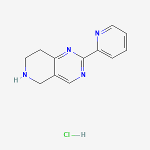 molecular formula C12H13ClN4 B593975 2-Pyridin-2-yl-5,6,7,8-tetrahydropyrido[4,3-d]pyrimidine;hydrochloride CAS No. 1207175-11-8