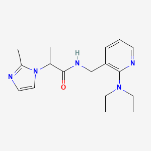 molecular formula C17H25N5O B5939782 N-{[2-(diethylamino)pyridin-3-yl]methyl}-2-(2-methyl-1H-imidazol-1-yl)propanamide 