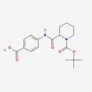 molecular formula C18H24N2O5 B593980 4-(1-(Tert-butoxycarbonyl)piperidine-6-carboxamido)benzoic acid CAS No. 1260639-30-2