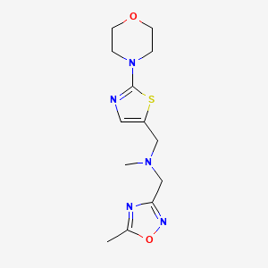 molecular formula C13H19N5O2S B5939810 N-methyl-1-(5-methyl-1,2,4-oxadiazol-3-yl)-N-[(2-morpholin-4-yl-1,3-thiazol-5-yl)methyl]methanamine 