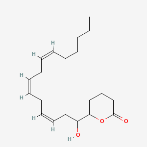 molecular formula C20H32O3 B593983 6-[(3Z,6Z,9Z)-1-hydroxypentadeca-3,6,9-trienyl]oxan-2-one CAS No. 213126-92-2