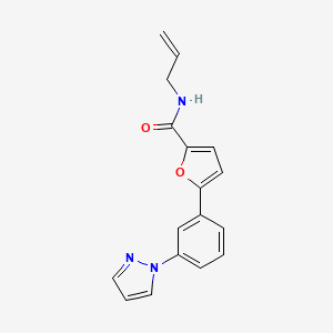 molecular formula C17H15N3O2 B5939857 N-allyl-5-[3-(1H-pyrazol-1-yl)phenyl]-2-furamide 