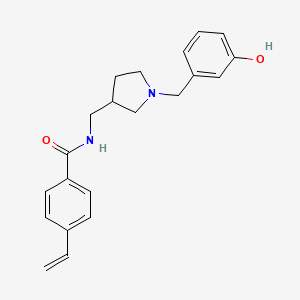 molecular formula C21H24N2O2 B5939873 N-{[1-(3-hydroxybenzyl)pyrrolidin-3-yl]methyl}-4-vinylbenzamide 