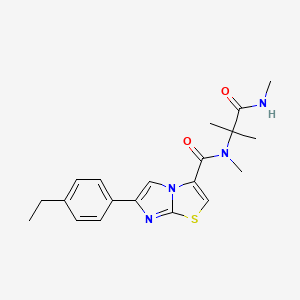 molecular formula C20H24N4O2S B5939880 N-[1,1-dimethyl-2-(methylamino)-2-oxoethyl]-6-(4-ethylphenyl)-N-methylimidazo[2,1-b][1,3]thiazole-3-carboxamide 