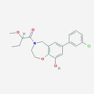 molecular formula C20H22ClNO4 B5939987 7-(3-chlorophenyl)-4-(2-methoxybutanoyl)-2,3,4,5-tetrahydro-1,4-benzoxazepin-9-ol 
