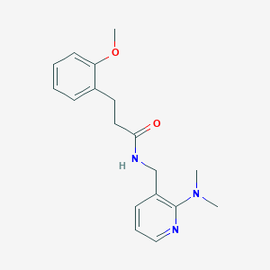 molecular formula C18H23N3O2 B5940056 N-{[2-(dimethylamino)pyridin-3-yl]methyl}-3-(2-methoxyphenyl)propanamide 