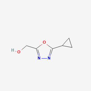 molecular formula C6H8N2O2 B594015 (5-Cyclopropyl-1,3,4-oxadiazol-2-YL)methanol CAS No. 1211144-22-7
