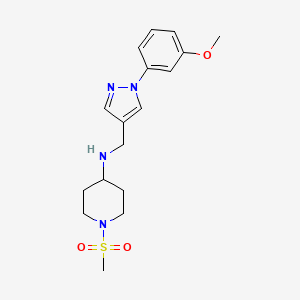molecular formula C17H24N4O3S B5940161 N-{[1-(3-methoxyphenyl)-1H-pyrazol-4-yl]methyl}-1-(methylsulfonyl)piperidin-4-amine 