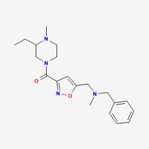 molecular formula C20H28N4O2 B5940215 N-benzyl-1-{3-[(3-ethyl-4-methylpiperazin-1-yl)carbonyl]isoxazol-5-yl}-N-methylmethanamine 