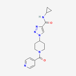 molecular formula C17H20N6O2 B5940310 N-cyclopropyl-1-(1-isonicotinoylpiperidin-4-yl)-1H-1,2,3-triazole-4-carboxamide 