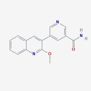 molecular formula C16H13N3O2 B5940347 5-(2-methoxyquinolin-3-yl)nicotinamide 
