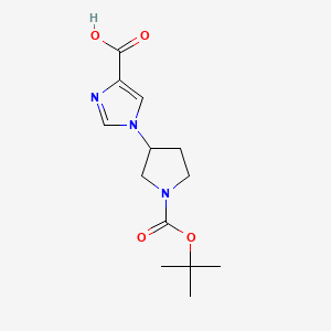 molecular formula C13H19N3O4 B594040 1-(1-Tert-butoxycarbonyl-pyrrolidin-3-YL)-1H-imidazole-4-carboxylic acid CAS No. 1227270-35-0