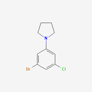 molecular formula C10H11BrClN B594042 1-(3-Bromo-5-chlorophenyl)pyrrolidine CAS No. 1261895-87-7