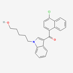 molecular formula C24H22ClNO2 B594048 JWH 398 N-(5-hydroxypentyl) metabolite CAS No. 1379604-69-9