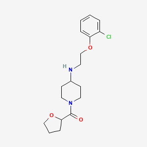 molecular formula C18H25ClN2O3 B5940481 N-[2-(2-chlorophenoxy)ethyl]-1-(tetrahydrofuran-2-ylcarbonyl)piperidin-4-amine 