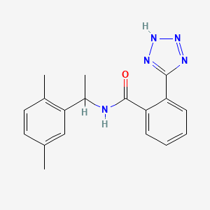 molecular formula C18H19N5O B5940515 N-[1-(2,5-dimethylphenyl)ethyl]-2-(1H-tetrazol-5-yl)benzamide 