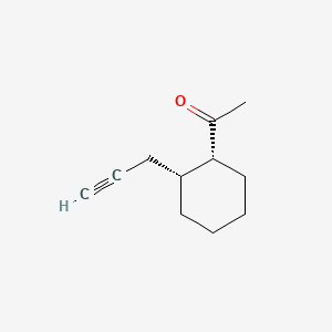 molecular formula C11H16O B594052 Ethanone, 1-[2-(2-propynyl)cyclohexyl]-, cis-(9CI) CAS No. 128134-86-1