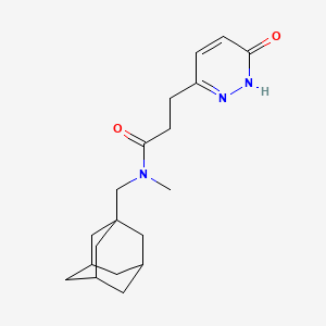 molecular formula C19H27N3O2 B5940521 N-(1-adamantylmethyl)-N-methyl-3-(6-oxo-1,6-dihydropyridazin-3-yl)propanamide 