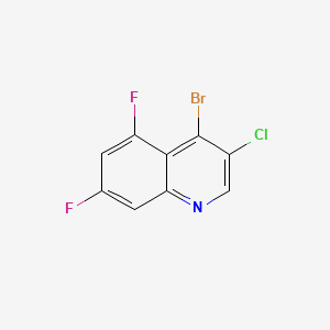 molecular formula C9H3BrClF2N B594055 4-Bromo-3-chloro-5,7-difluoroquinoline CAS No. 1209122-08-6