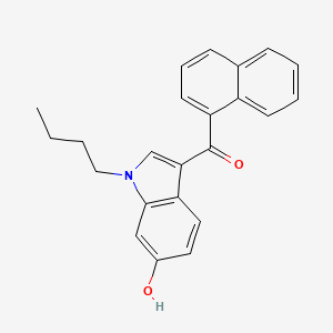 molecular formula C23H21NO2 B594064 JWH 073 6-hydroxyindole metabolite CAS No. 1307803-48-0