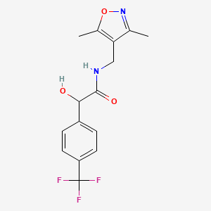molecular formula C15H15F3N2O3 B5940644 N-[(3,5-dimethylisoxazol-4-yl)methyl]-2-hydroxy-2-[4-(trifluoromethyl)phenyl]acetamide 