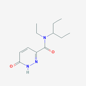 molecular formula C12H19N3O2 B5940678 N-ethyl-N-(1-ethylpropyl)-6-oxo-1,6-dihydropyridazine-3-carboxamide 