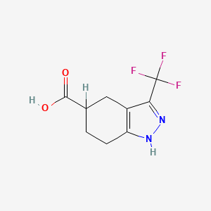 molecular formula C9H9F3N2O2 B594074 3-(trifluoromethyl)-4,5,6,7-tetrahydro-1H-indazole-5-carboxylic acid CAS No. 1338247-36-1