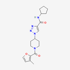 molecular formula C19H25N5O3 B5940751 N-cyclopentyl-1-[1-(3-methyl-2-furoyl)piperidin-4-yl]-1H-1,2,3-triazole-4-carboxamide 