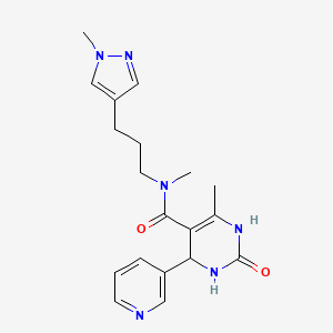 molecular formula C19H24N6O2 B5940771 N,6-dimethyl-N-[3-(1-methyl-1H-pyrazol-4-yl)propyl]-2-oxo-4-pyridin-3-yl-1,2,3,4-tetrahydropyrimidine-5-carboxamide 