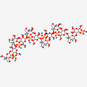 molecular formula C72H104Na6O73S6 B594080 Neocarradodecaose 41,43,45,47,49,411-hexasulfate hexasodium salt CAS No. 133628-77-0