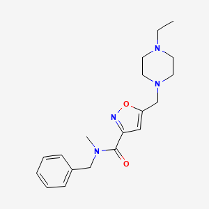 molecular formula C19H26N4O2 B5940874 N-benzyl-5-[(4-ethylpiperazin-1-yl)methyl]-N-methylisoxazole-3-carboxamide 