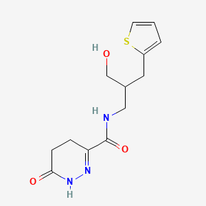 molecular formula C13H17N3O3S B5940886 N-[3-hydroxy-2-(2-thienylmethyl)propyl]-6-oxo-1,4,5,6-tetrahydropyridazine-3-carboxamide 