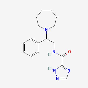 molecular formula C17H23N5O B5940919 N-(2-azepan-1-yl-2-phenylethyl)-1H-1,2,4-triazole-5-carboxamide 