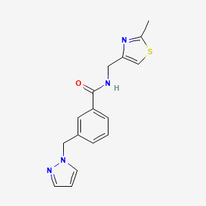 molecular formula C16H16N4OS B5940927 N-[(2-methyl-1,3-thiazol-4-yl)methyl]-3-(1H-pyrazol-1-ylmethyl)benzamide 