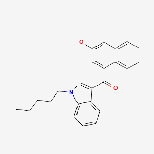molecular formula C25H25NO2 B594106 JWH 081 3-methoxynaphthyl isomer CAS No. 1696409-36-5