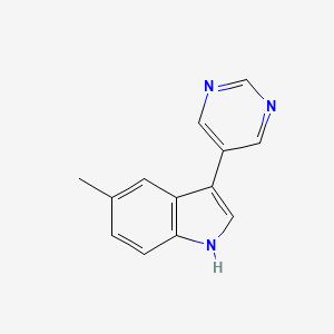 molecular formula C13H11N3 B5941073 5-methyl-3-pyrimidin-5-yl-1H-indole 