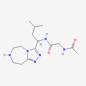 molecular formula C15H26N6O2 B5941086 N~2~-acetyl-N~1~-[3-methyl-1-(6,7,8,9-tetrahydro-5H-[1,2,4]triazolo[4,3-d][1,4]diazepin-3-yl)butyl]glycinamide 