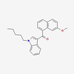 molecular formula C25H25NO2 B594109 (7-methoxynaphthalen-1-yl)(1-pentyl-1H-indol-3-yl)methanone CAS No. 824961-61-7