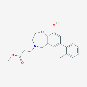 molecular formula C20H23NO4 B5941098 methyl 3-[9-hydroxy-7-(2-methylphenyl)-2,3-dihydro-1,4-benzoxazepin-4(5H)-yl]propanoate 