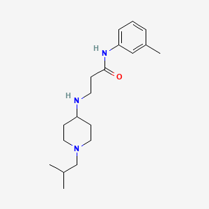 molecular formula C19H31N3O B5941100 3-[(1-isobutylpiperidin-4-yl)amino]-N-(3-methylphenyl)propanamide 