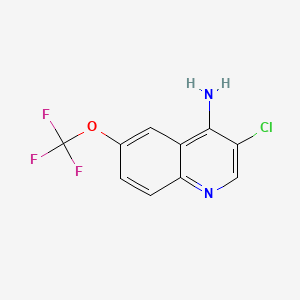 molecular formula C10H6ClF3N2O B594111 3-Chloro-6-(trifluoromethoxy)quinolin-4-amine CAS No. 1211267-98-9