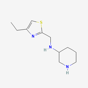 molecular formula C11H19N3S B5941144 N-[(4-ethyl-1,3-thiazol-2-yl)methyl]piperidin-3-amine 